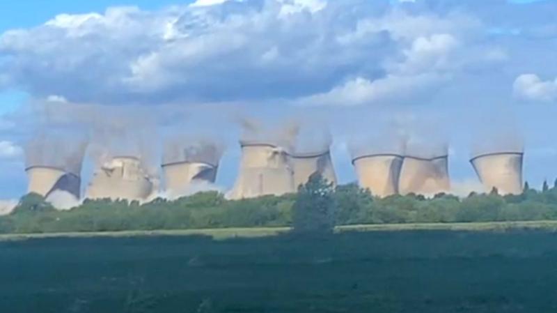 Watch: Demolition 'history' as eight cooling towers fall