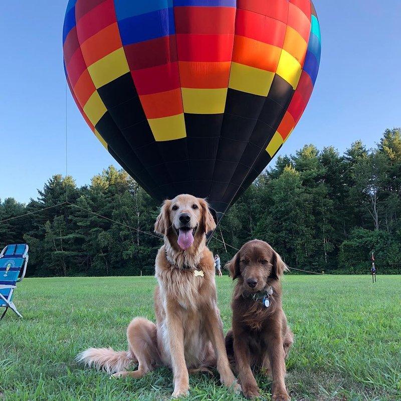 Finn went on a tethered hot air balloon ride in August