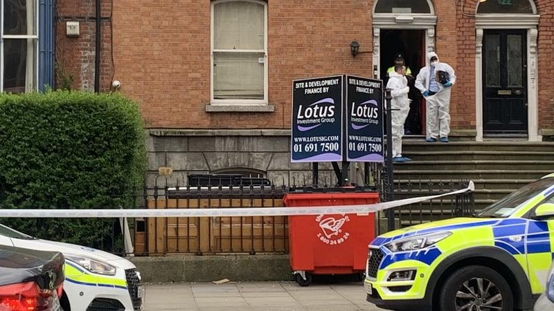 Forensic investigators examined the scene at Harrington Street in Dublin