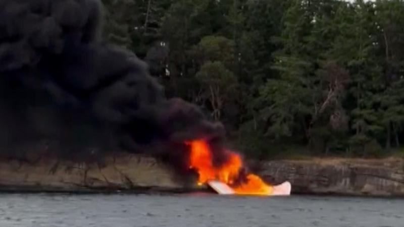 All passengers rescued after fiery seaplane crash