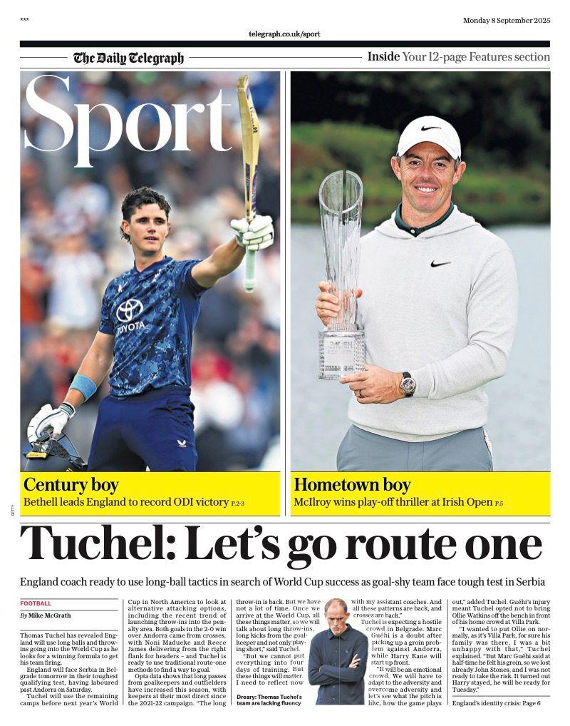 Daily Telegraph sports section