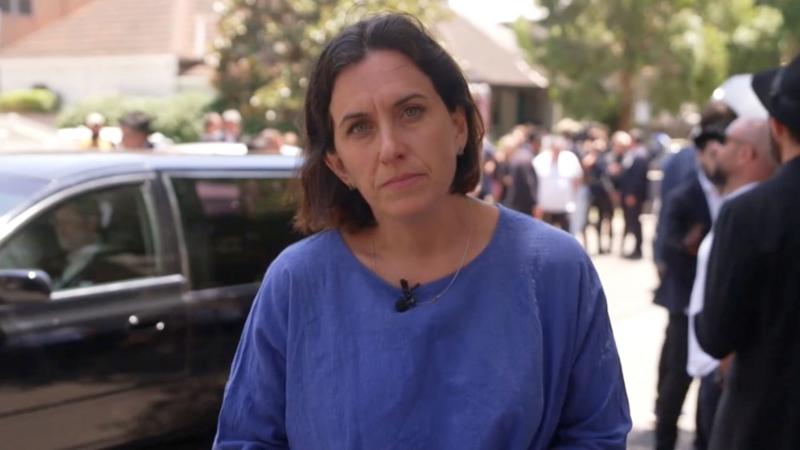 BBC outside Rabbi Schlanger's funeral as mourners pay tribute