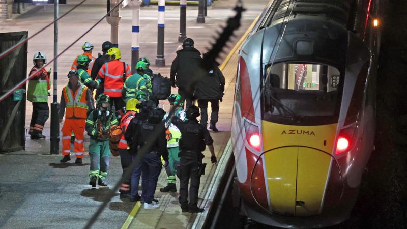Man, 32, only suspect in train stabbing as staff member in life-threatening condition, police say