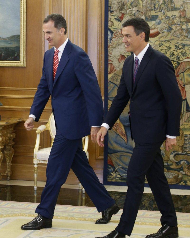 King Felipe VI with Pablo Sanchez, Socialist Party Leader