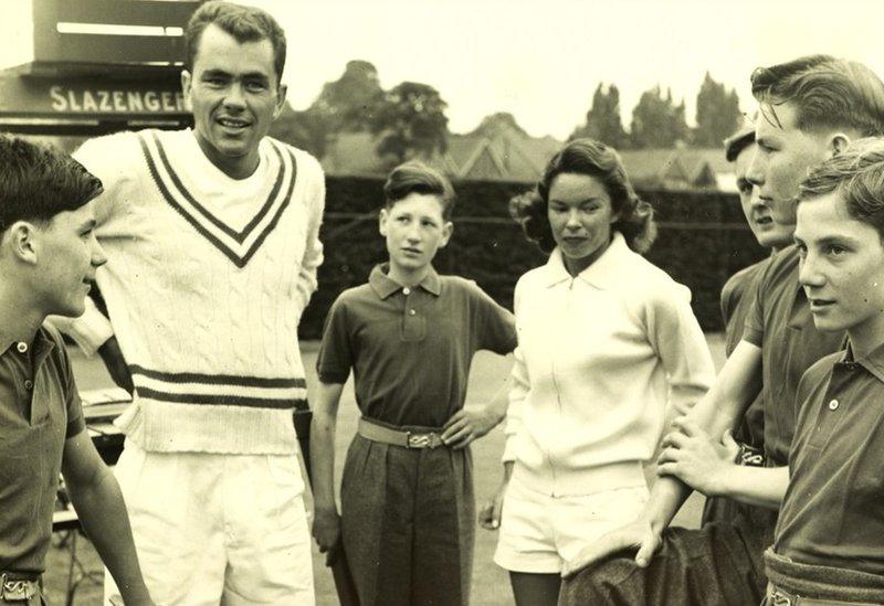 John and Beverly Fleitz with the Ball Boys in 1956