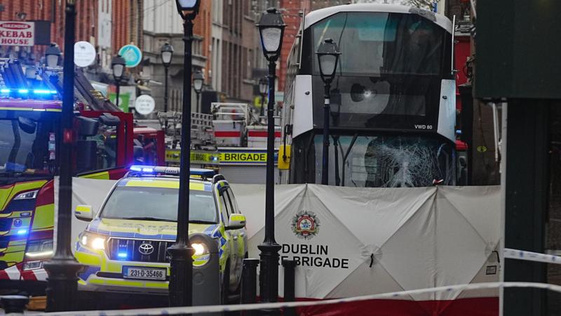 One dead, three taken to hospital after Dublin city centre bus crash