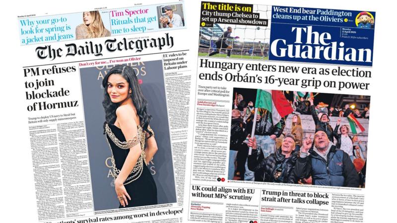 The Papers: 'PM refuses to join blockade' and 'Hungary enters new era'