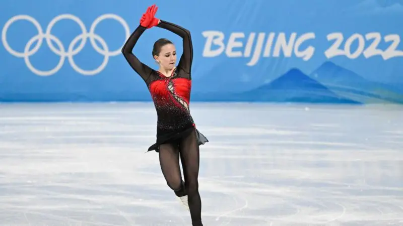 Kamila Valieva in action during the 2022 Winter Olympics