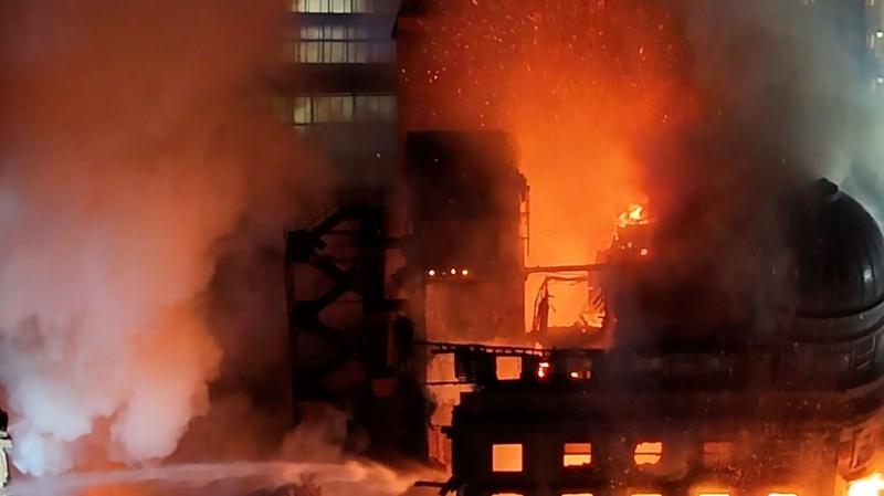 Watch: Fire crews fight blaze near Glasgow Central Station