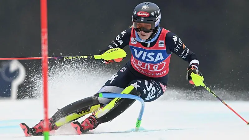 American skier Mikaela Shiffrin in action last month