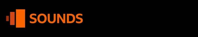 The orange BBC Sounds logo against a black background