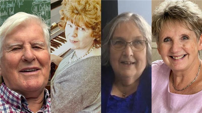 Mae Edward Morus Jones, Grês Pritchard, Helen Evans a Rhian Lloyd Jones ymhlith y saith a fydd yn cael eu hanrhydeddu