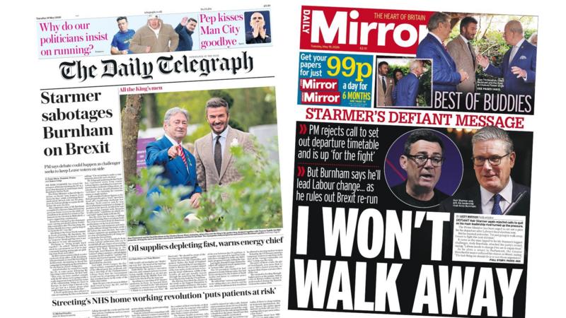The Papers: 'Starmer sabotages Burnham' and 'Best of buddies'