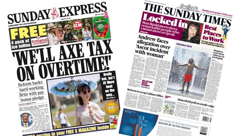 The Papers: 'We'll axe tax on overtime' and 'Brolly hot, isn't it'