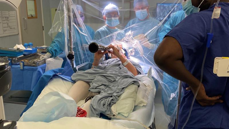 'Delighted' woman played clarinet in brain surgery