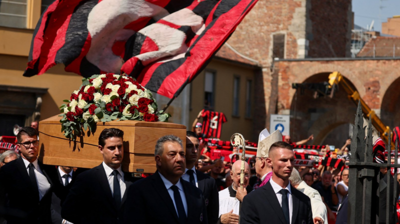 Mourners line streets of Milan for legend Baresi's funeral