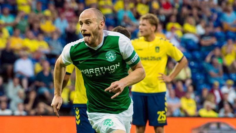 Hibs boss David Gray scored when the Easter Road side were last in Denmark