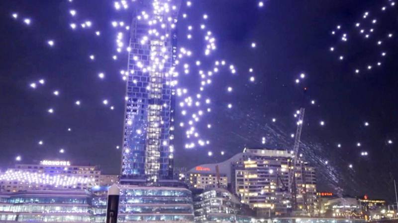 Watch: Light drones fall during display in Sydney