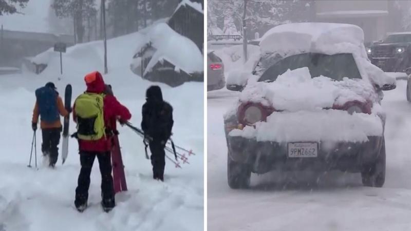 California hit by heavy snow as avalanche leaves skiers missing