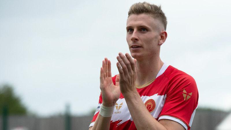 Hamilton's Oli Shaw at fulltime during a William Hill Championship match between Hamilton Academical and Dunfermline Athletic at the ZLX Stadium, on August 24, 2024, in Hamilton, Scotland. (Photo by Paul Byars / SNS Group)