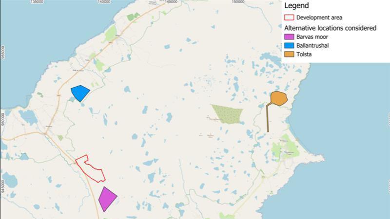 Mapa a' sealltainn far am biodh an tuath-gaoithe coimhearsnachd