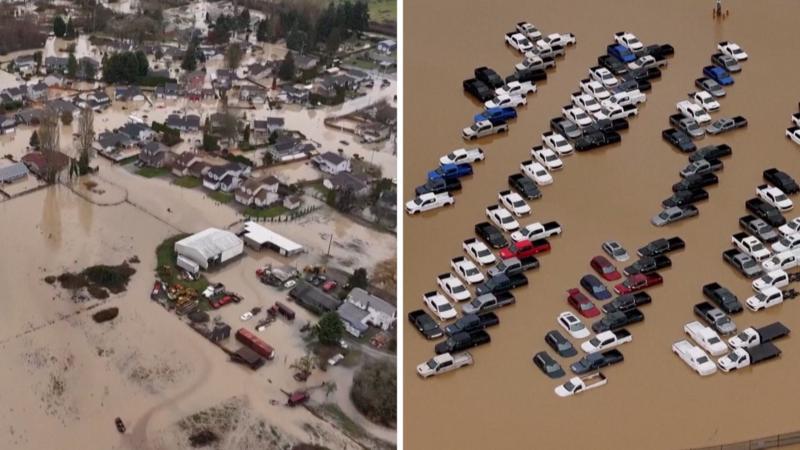 Watch: Drone footage shows extent of flooding in Washington state