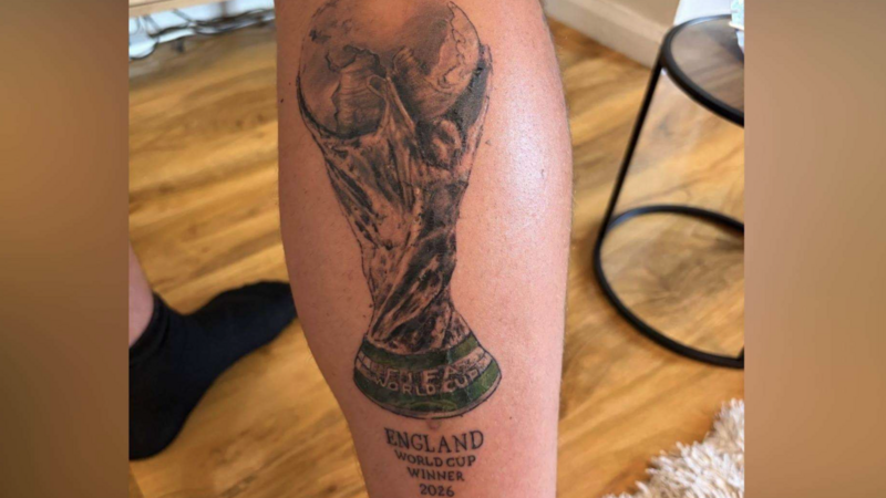 Fan has huge £550 tattoo declaring England World Cup winners
