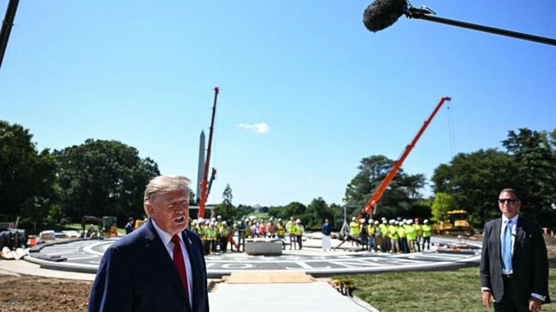 Watch: Trump leads tour of White House helipad construction site