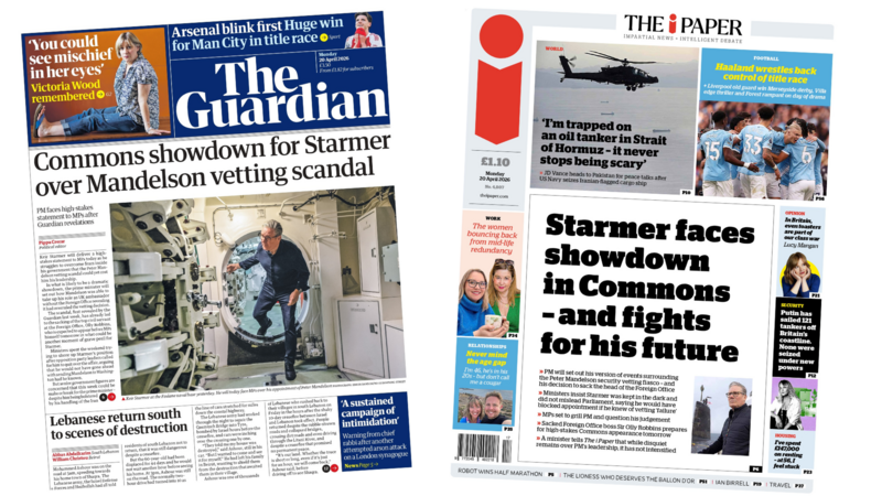 Newspaper review: 'Commons showdown' and 'Starmer fights for future'