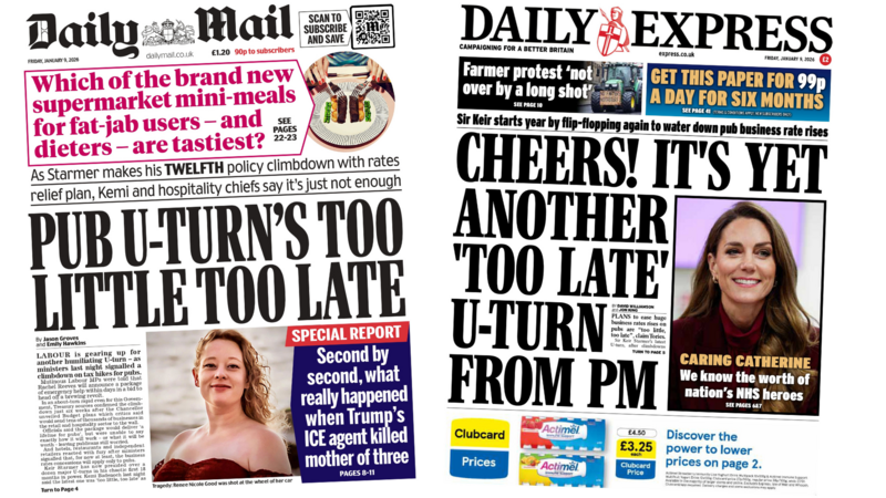 'Pub tax U-turn' and 'caring Catherine'