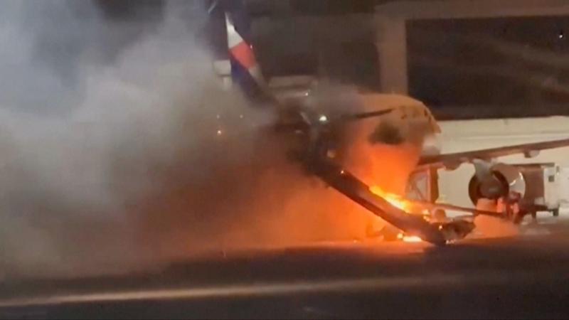 Watch: Flames and thick smoke engulf plane in Brazil after fire breaks out
