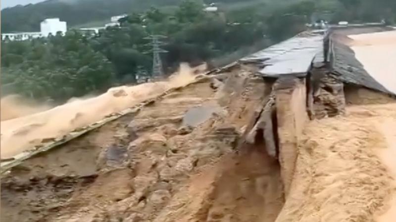 Fatal Typhoon Maysak floods burst dam wall in China