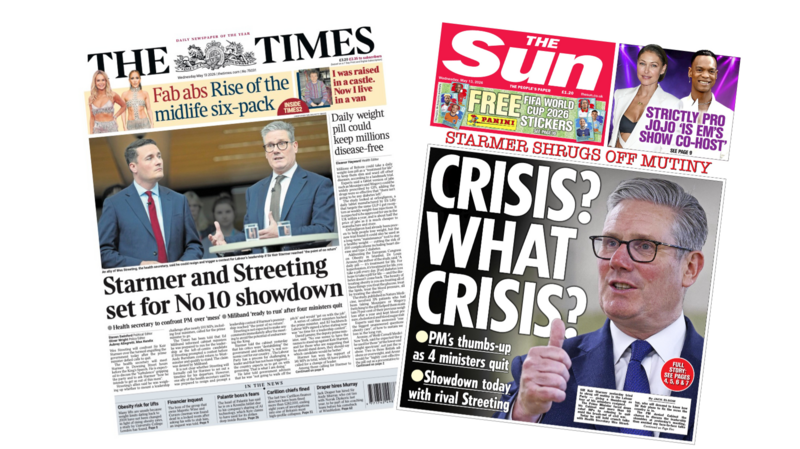 The Papers:  'Starmer and Streeting set for showdown' and 'Crisis? What crisis?'