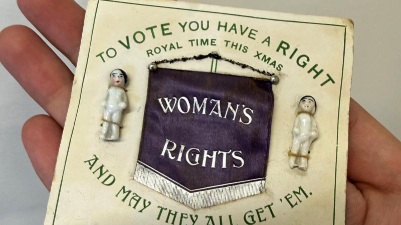 Rare Suffragette Christmas card from 1910 found at roadshow