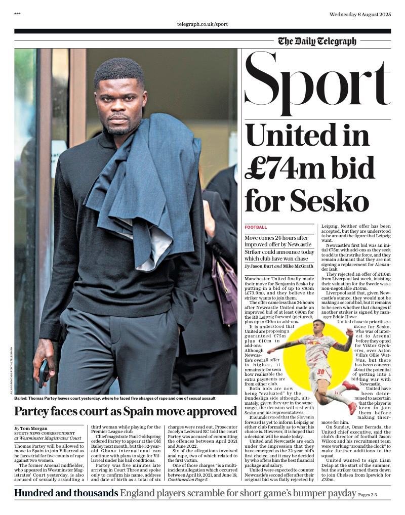 Daily Telegraph sports section