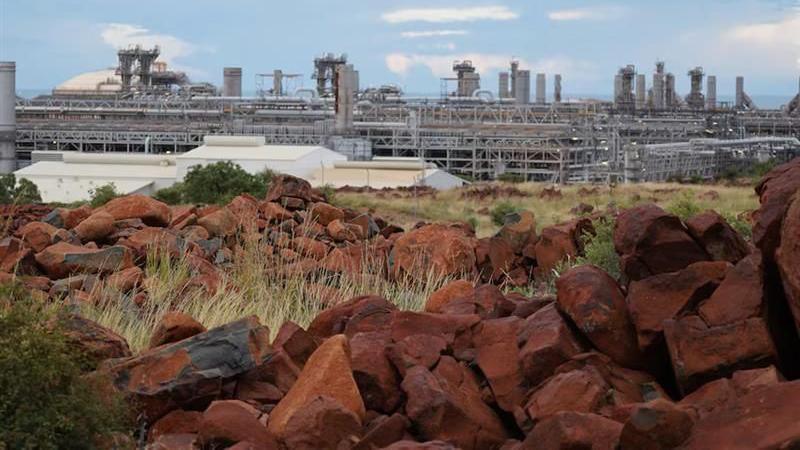 A view of the North West Shelf gas project in northern Western Australia
