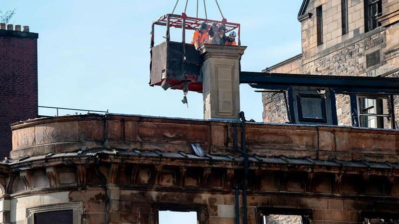 Demolition begins on building facade after Glasgow fire