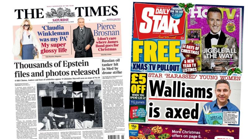 The Papers: 'Epstein files and photos released' and 'Walliams is axed'