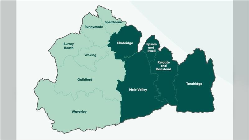 A map showing the areas the two authorities would cover.