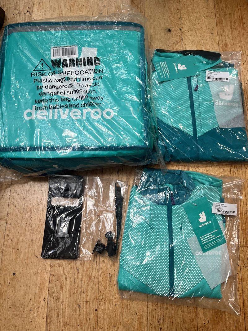The Deliveroo starter kit sent to Lizzy's address