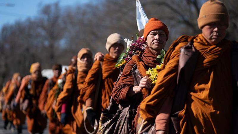 Buddhist monks' 108-day Walk for Peace set to end in Washington DC