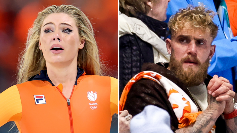 Speed skating star Leerdam wins gold as fiance Jake Paul weeps
