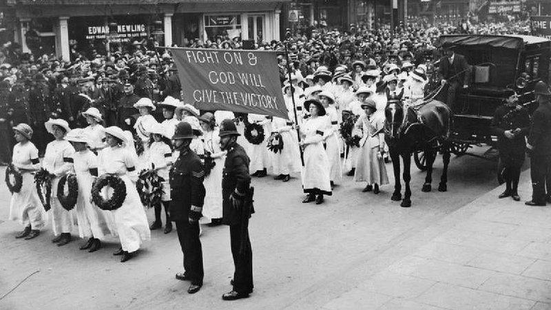 Emily Davison's funeral in Morpeth (pic courtesy of Imperial War Museum)