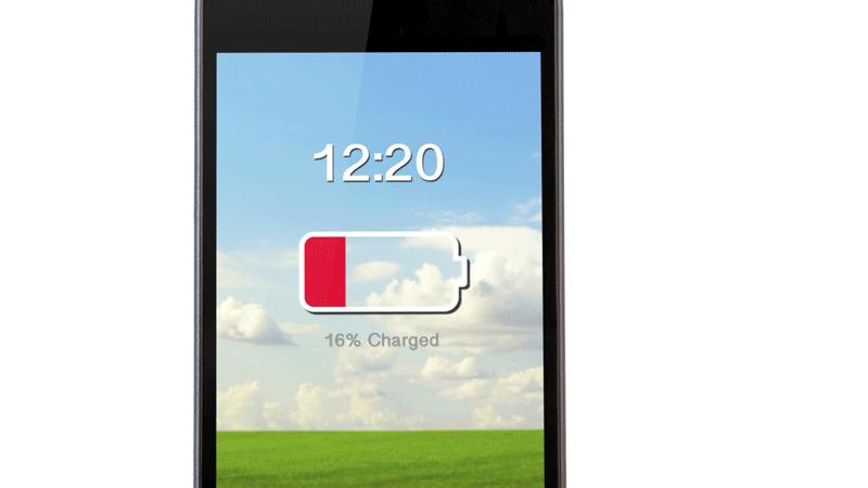 Phone with low battery icon
