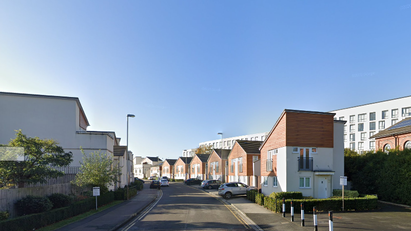 A row of houses and flats 