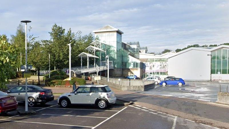 The car park and main entrance of the Guildford Spectrum Centre