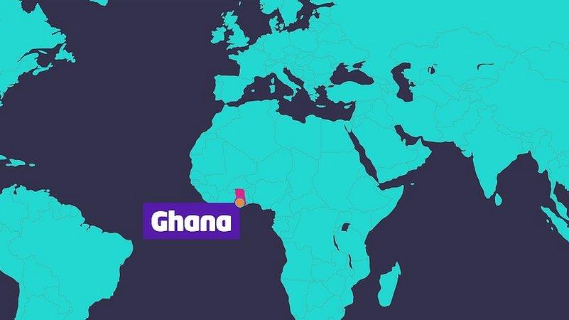 Map showing Ghana