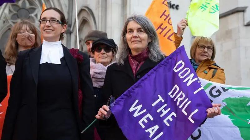 Environmental campaigner Sarah Finch (centre) in 2019