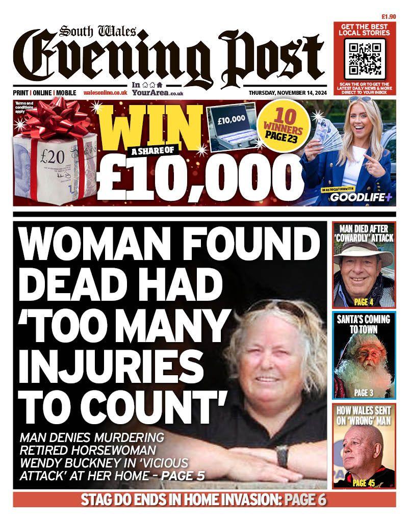 South Wales Evening Post front page