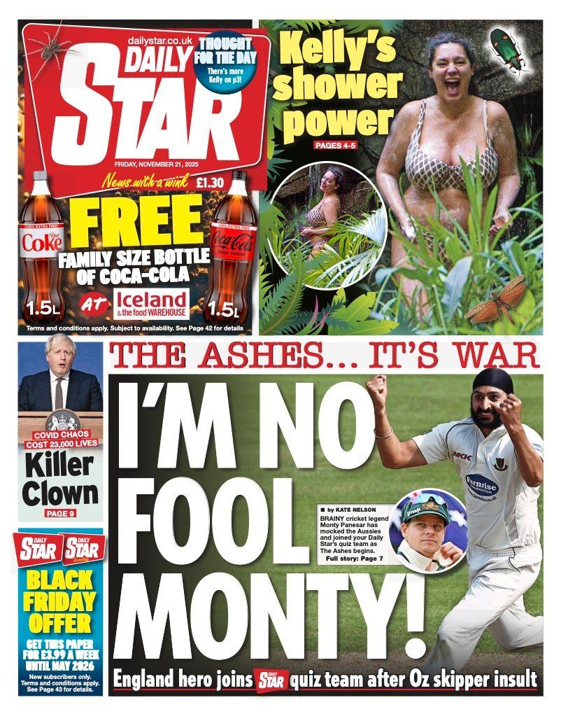 The headline on the front page of the Star reads: “I'm no fool Monty”.